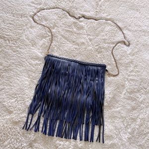 Sole society navy fringe purse